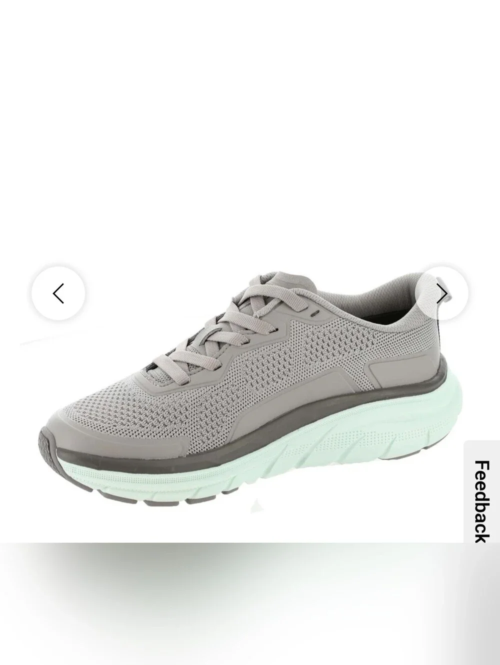 Vionic Women's Walk Max Gray Knit Athletic Sneakers with Mint Sole Size 7